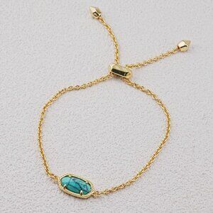 Kendra Scott Oval Blue Cracked Turquoise Bracelet